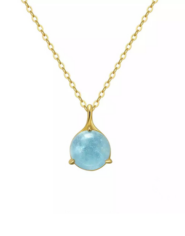 Aquamarine deluxe round necklace