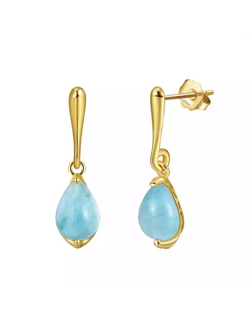 Aquamarine deluxe oval earrings