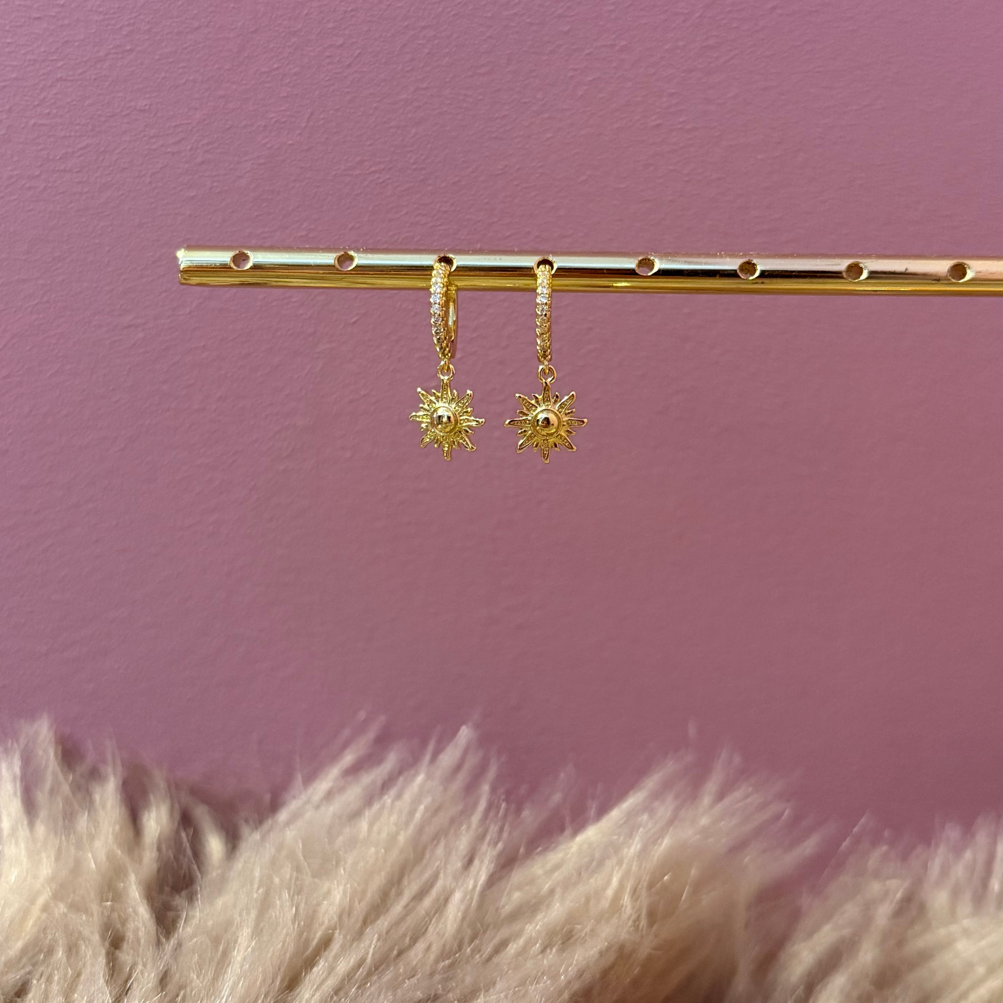 Gaya øreringe i guld med fine zircon sten.