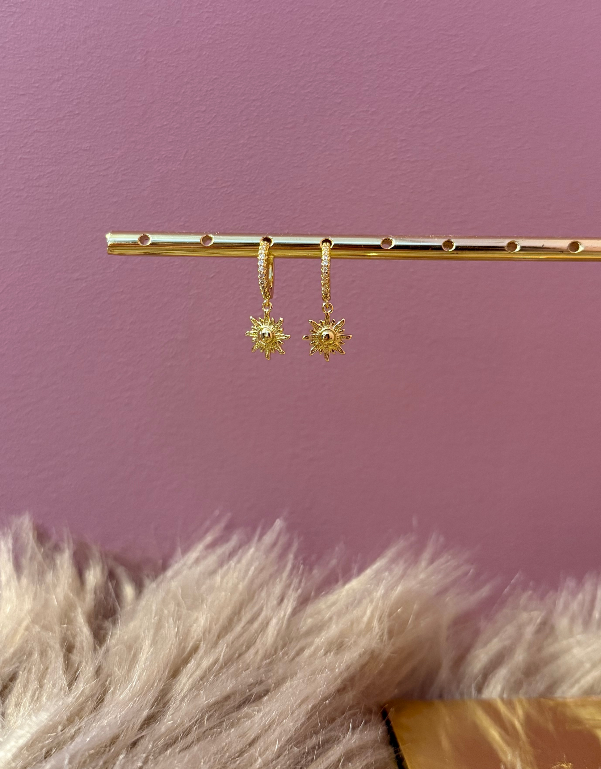 Gaya øreringe i guld med fine zircon sten.