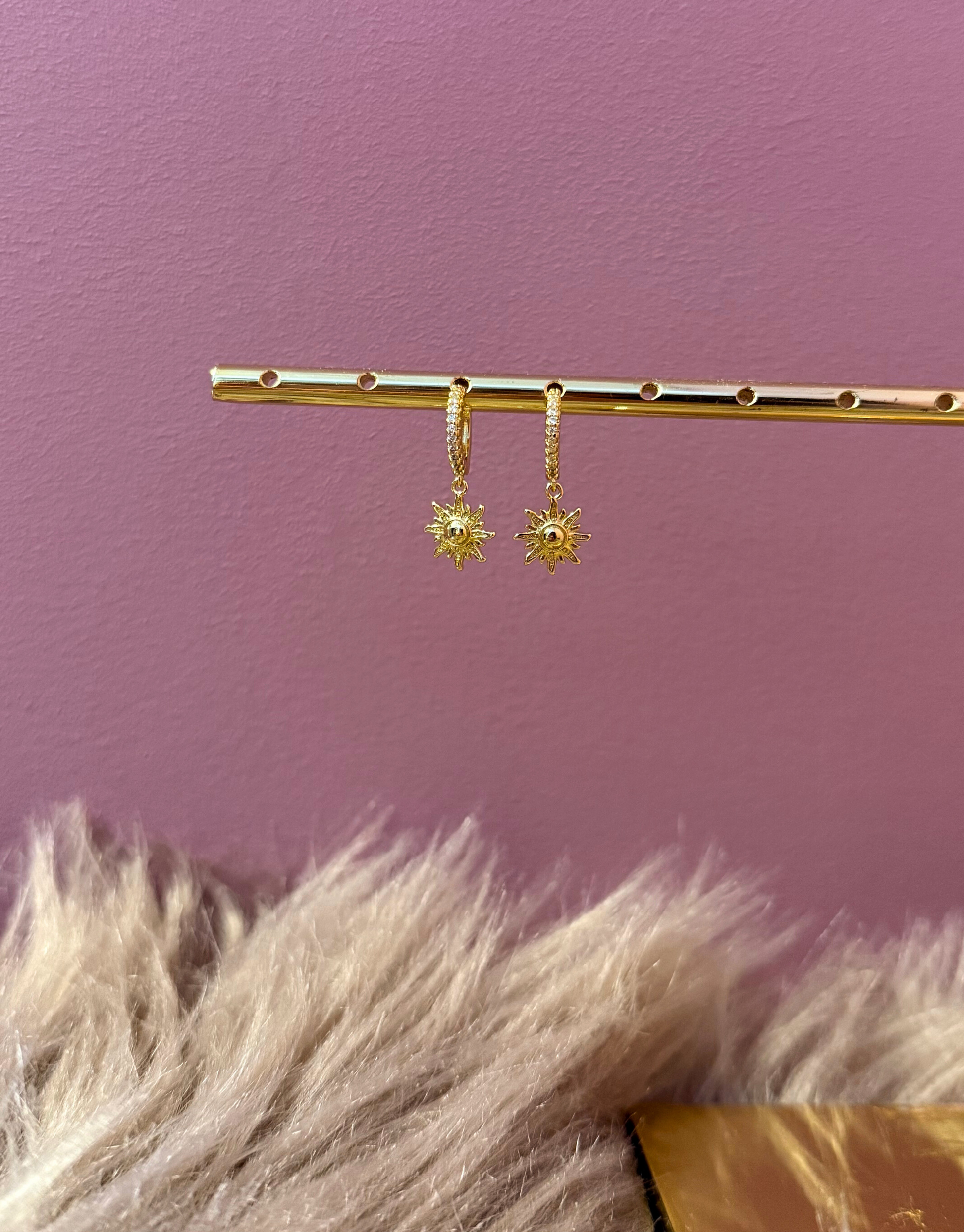 Gaya øreringe i guld med fine zircon sten.