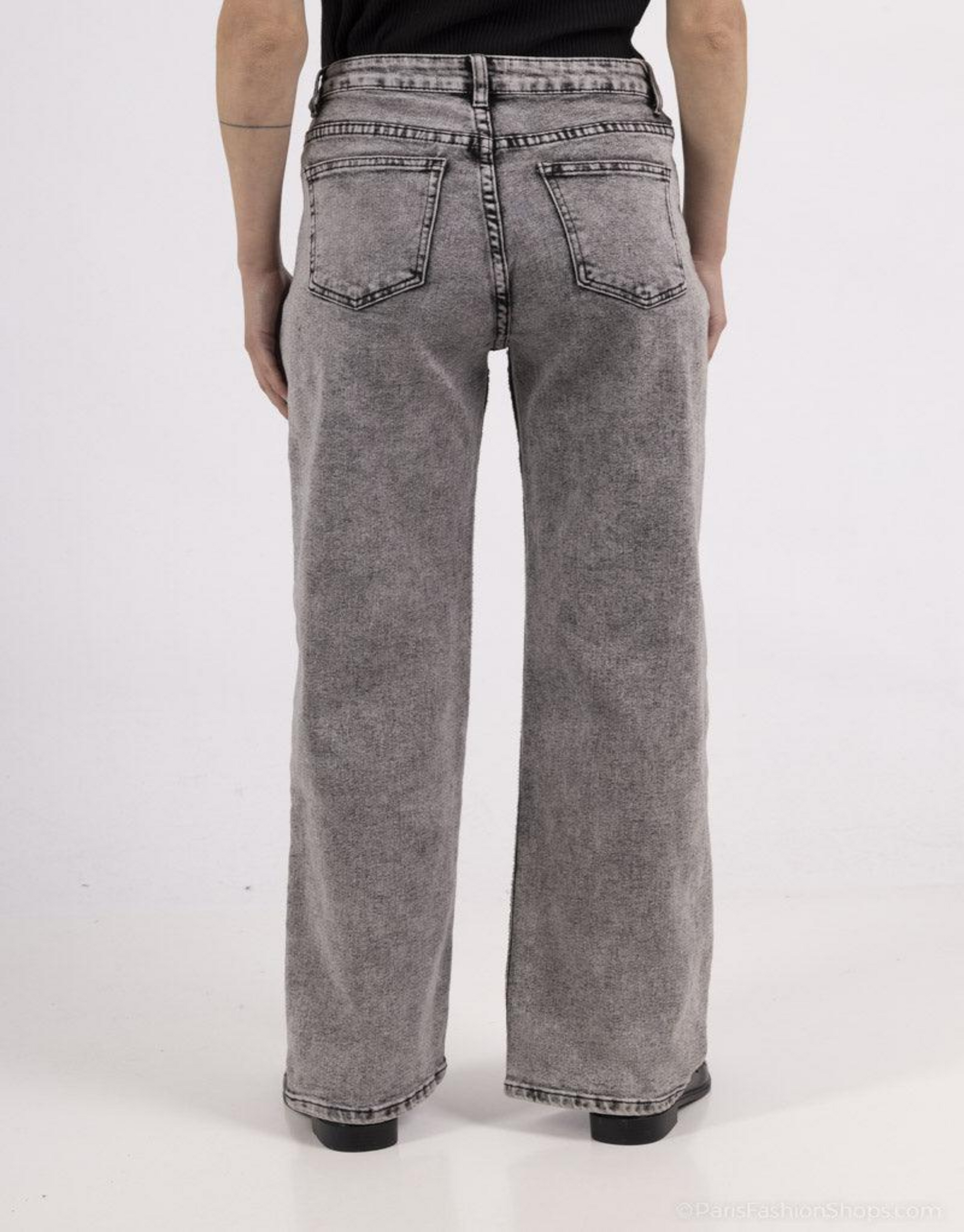 De trendy lavtaljede jeans i grå!