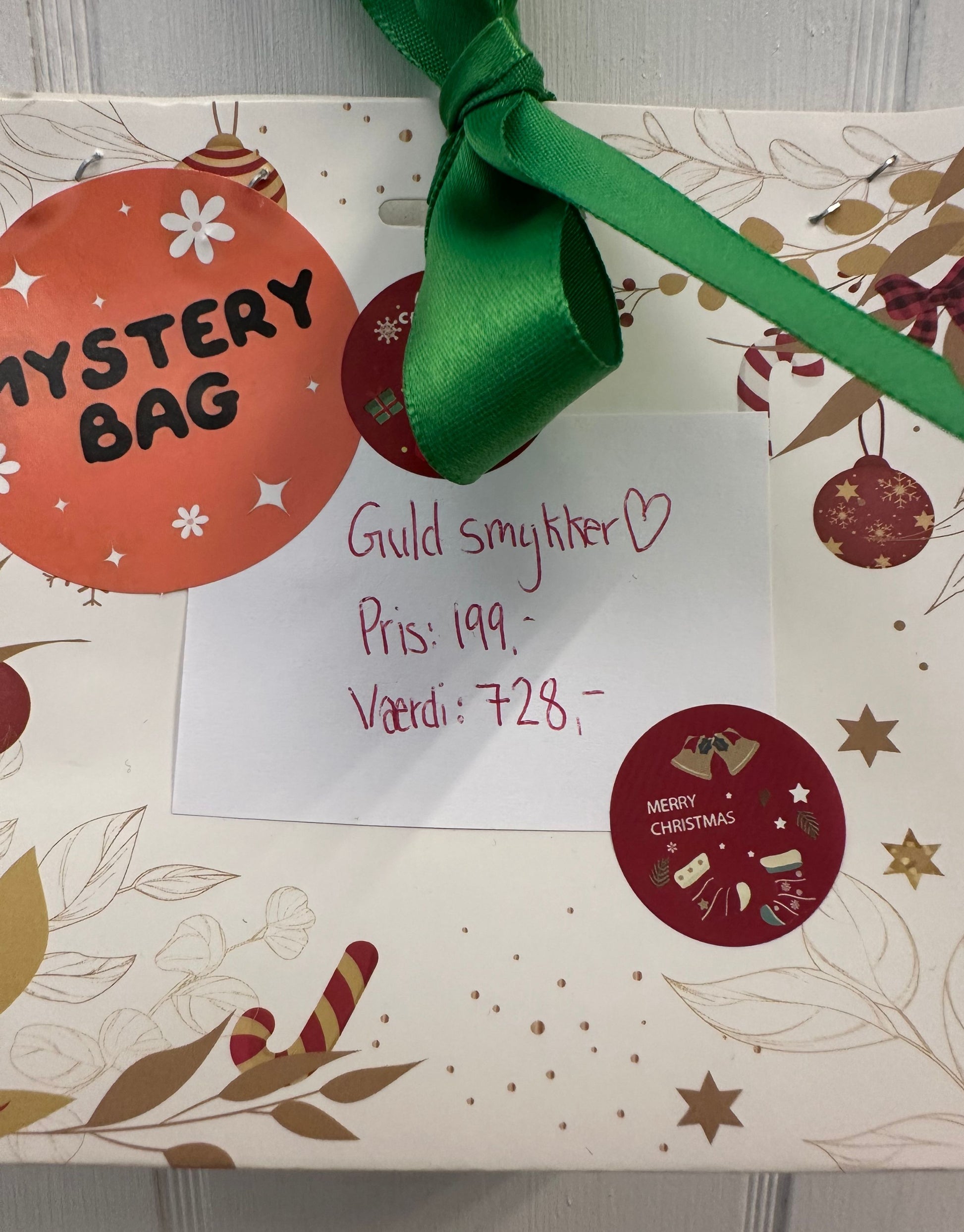 Mystery bag med guld smykker til kun 199,- men du får altså værdi for 728,- 
