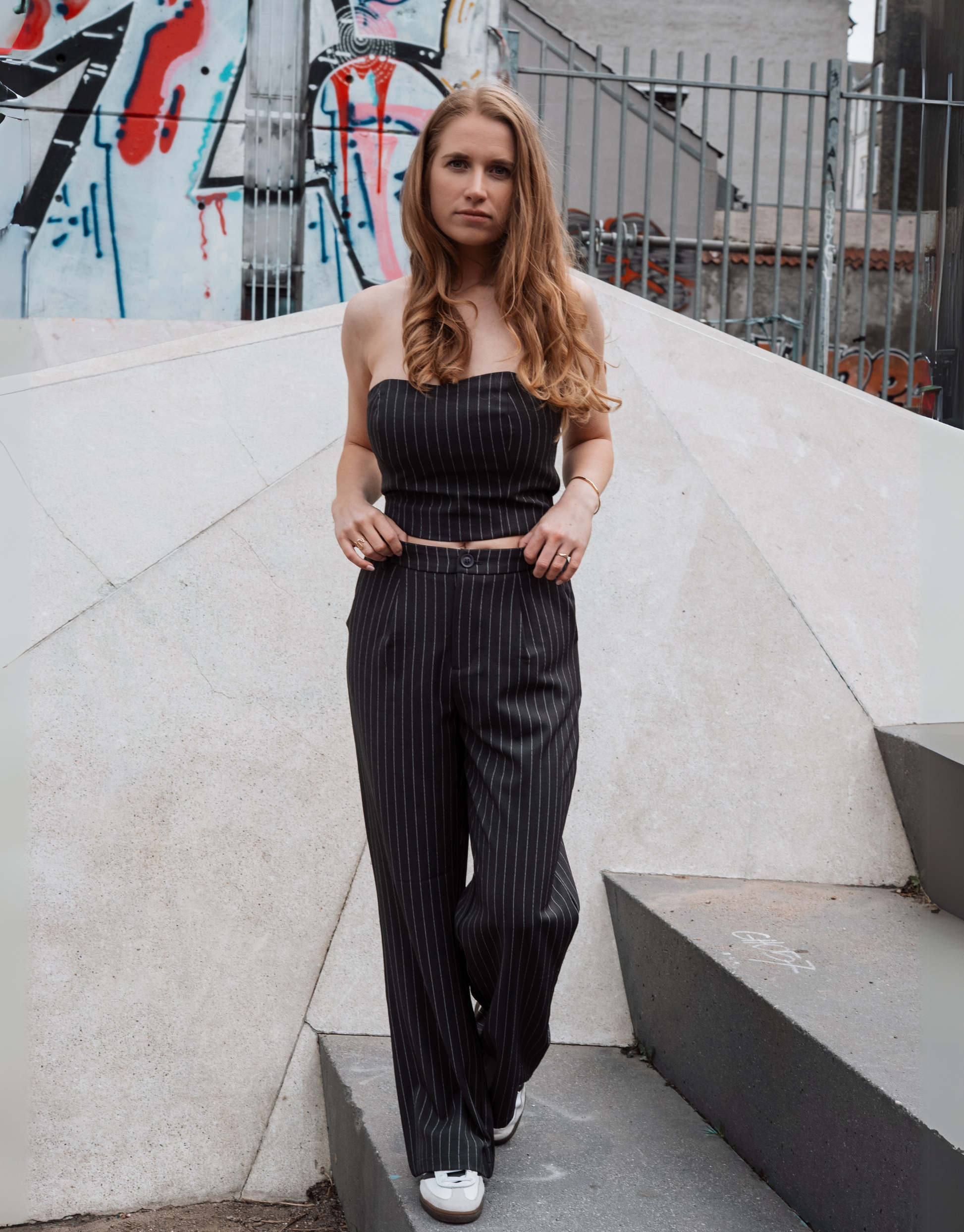 Skøn tube top med striber. 