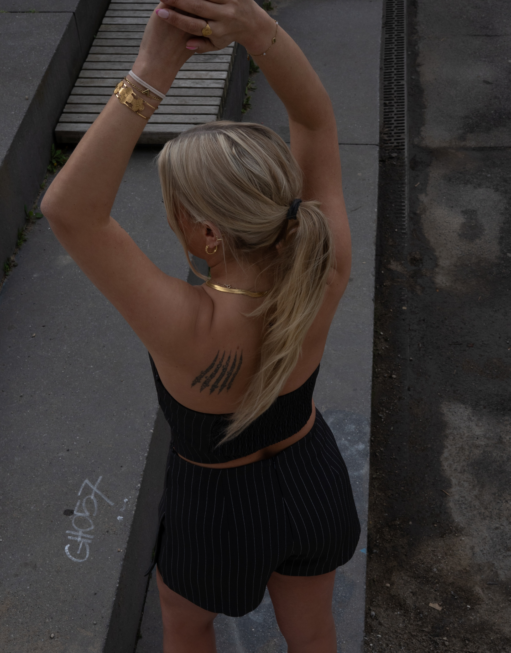 Skøn tube top med striber. 