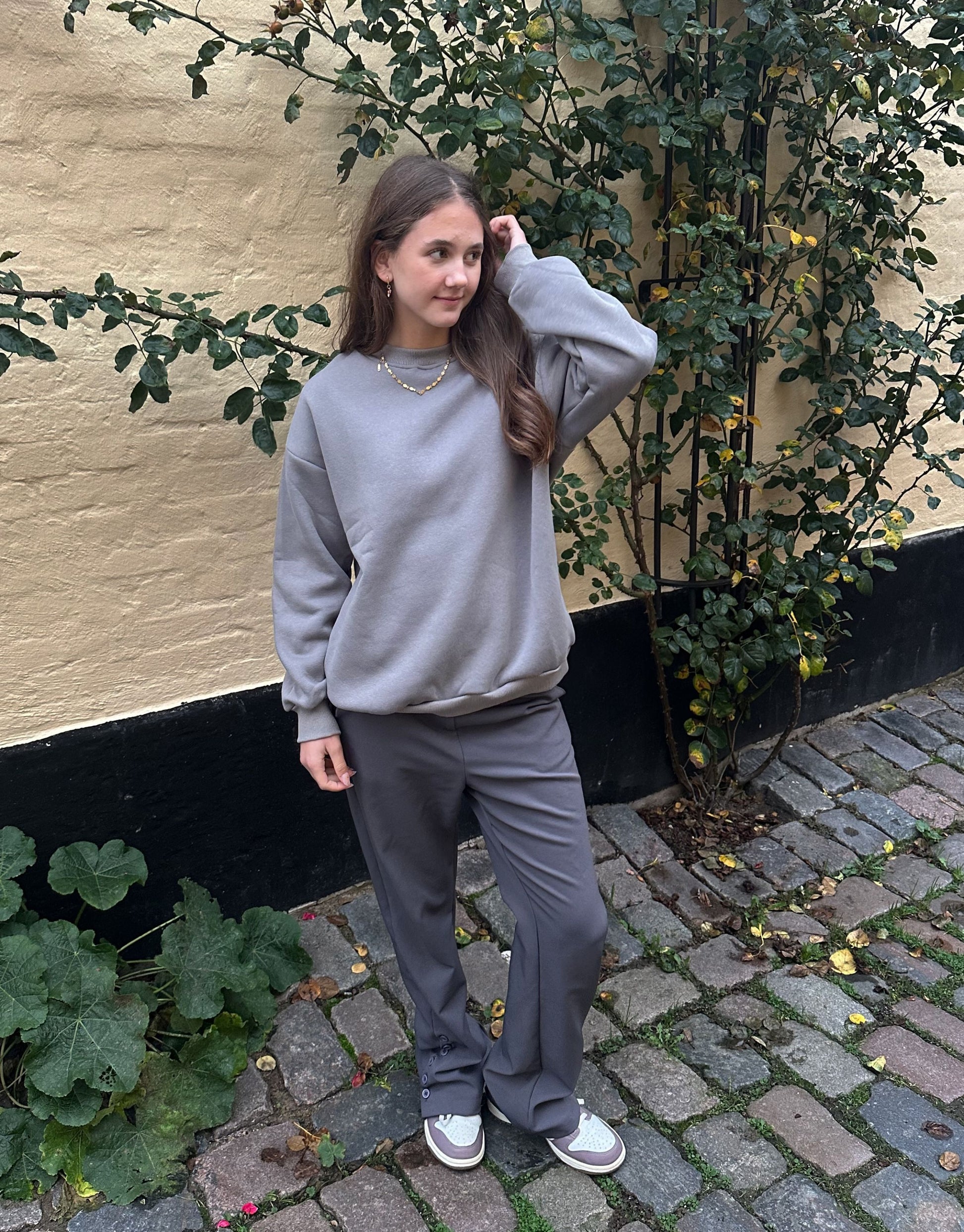 Skøn sweatshirt i grå i oversized fit.
